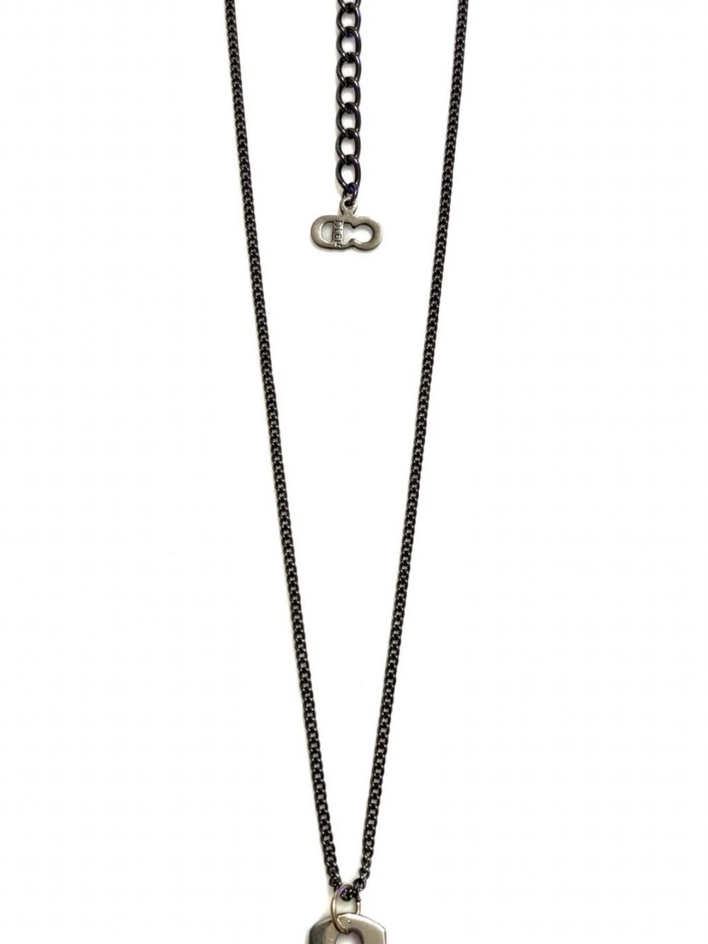 Dior Gunmetal Pendant Necklace